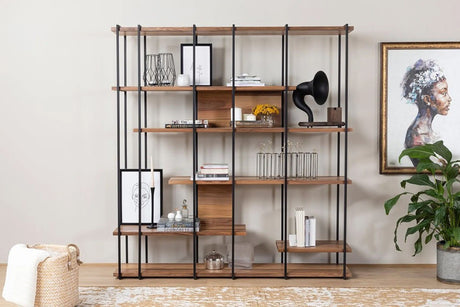 Bibliotecă Cooper, Nuc, 170x35x180 cm
