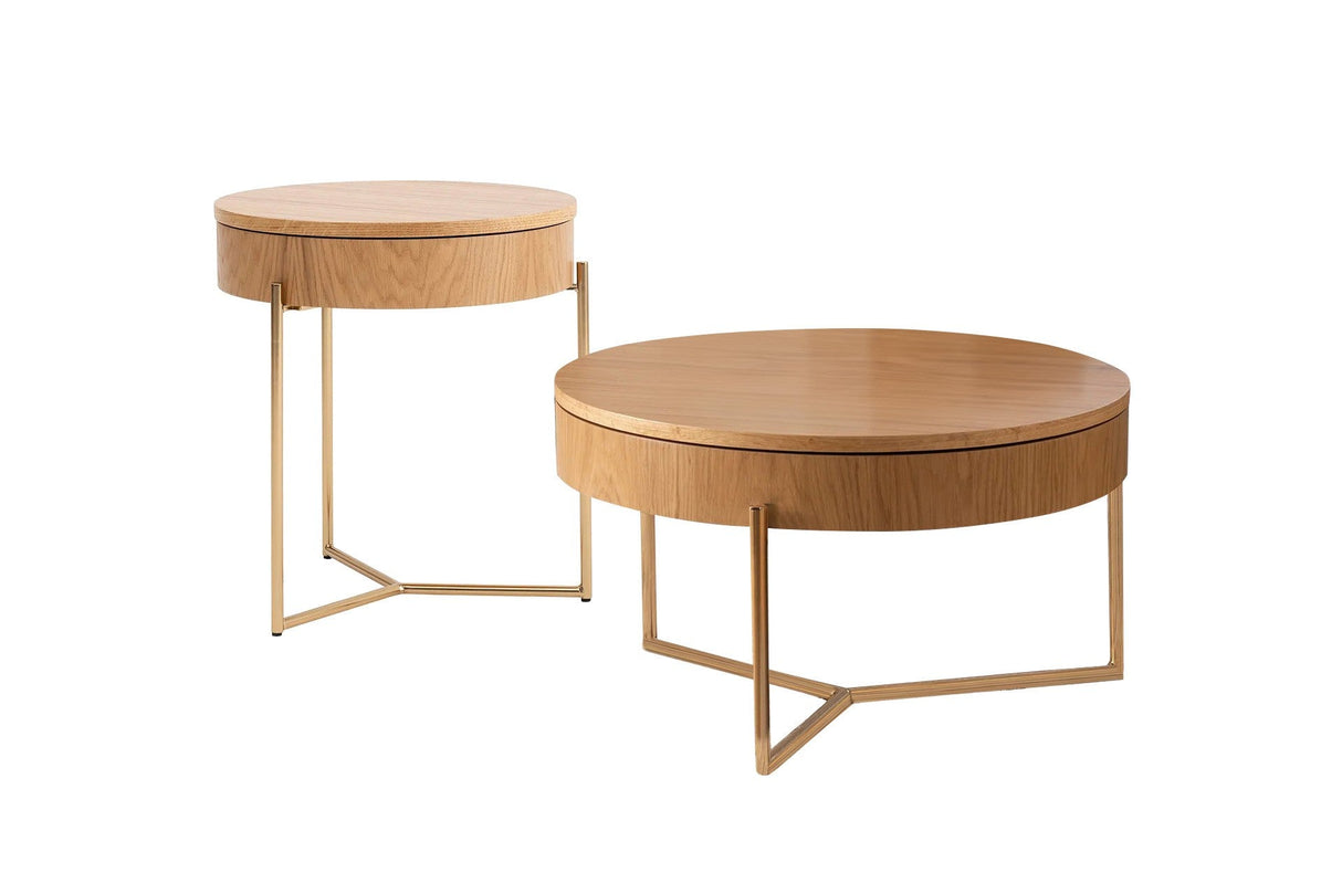 Set 2 măsuțe de cafea Islo, Diverse culori, Diverse dimensiuni - Natur - Auriu - 50x40x70 cm | SKU: 141HWR1142 | Set 2 măsuțe de cafea Islo, varianta Natur - Auriu - 50x40x70 cm, produs pentru amenajarea locuinței, disponibil online în România la CasaMob