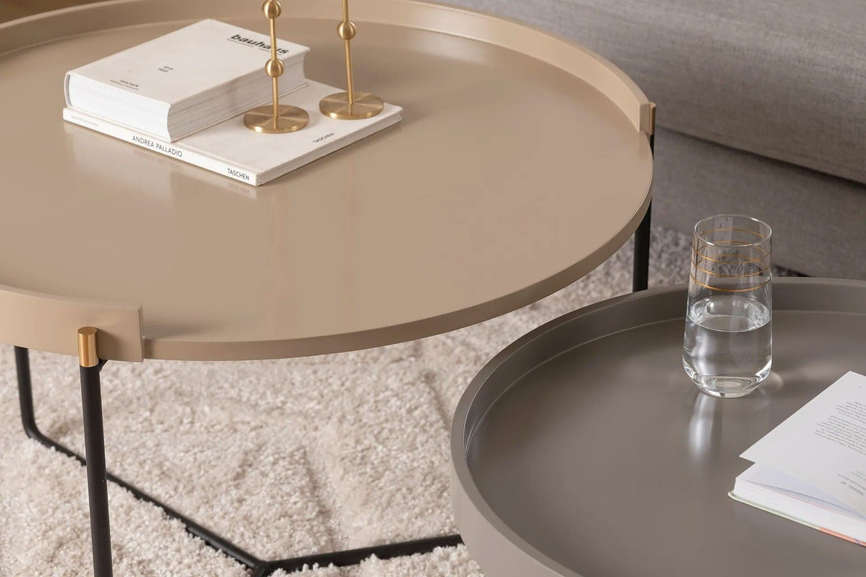 Set 2 măsuțe de cafea Mandy, Diverse culori, 60x80x51 cm - Bej | SKU: 141HWR1144 | Set 2 măsuțe de cafea Mandy, 60x80x51 cm, varianta Bej, produs pentru amenajarea locuinței, disponibil online în România la CasaMob