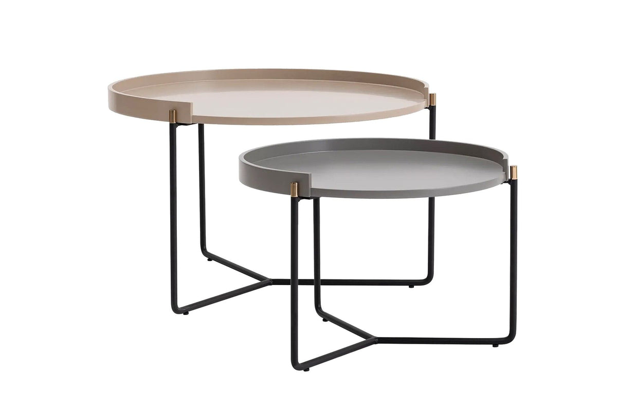 Bej | SKU: 141HWR1144 | Set 2 măsuțe de cafea Mandy, 60x80x51 cm, varianta Bej, produs pentru amenajarea locuinței, disponibil online în România la CasaMob