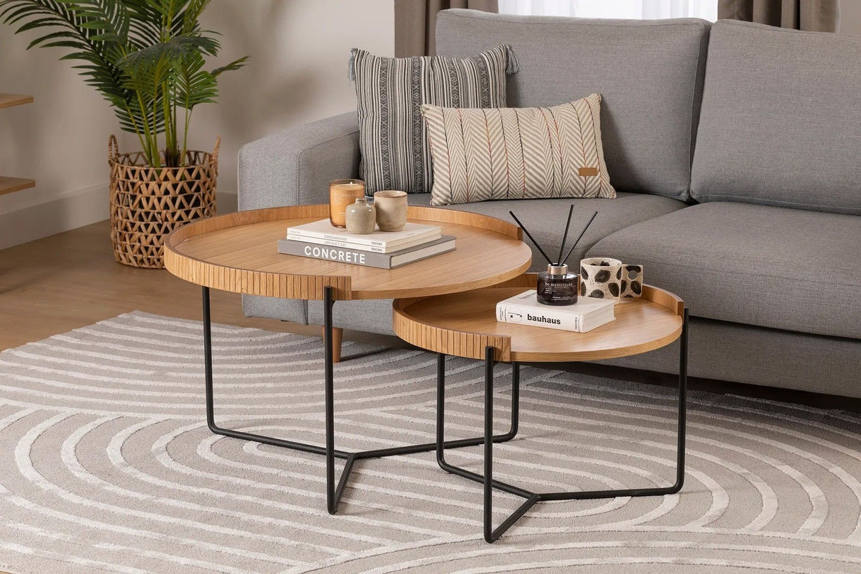 Set 2 măsuțe de cafea Mandy, Diverse culori, 60x80x51 cm - Natur | SKU: 141HWR1145 | Set 2 măsuțe de cafea Mandy, 60x80x51 cm, varianta Natur, produs pentru amenajarea locuinței, disponibil online în România la CasaMob
