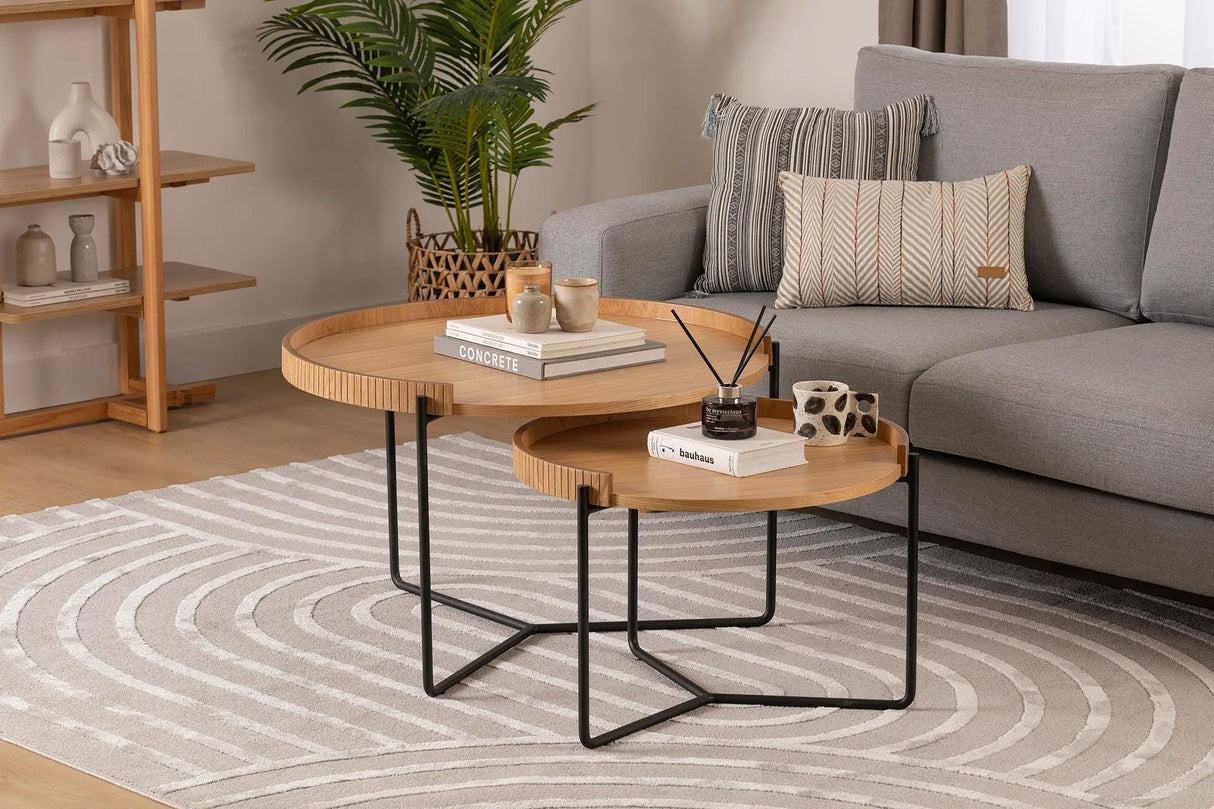 Set 2 măsuțe de cafea Mandy, Diverse culori, 60x80x51 cm - Natur | SKU: 141HWR1145 | Set 2 măsuțe de cafea Mandy, 60x80x51 cm, varianta Natur, produs pentru amenajarea locuinței, disponibil online în România la CasaMob