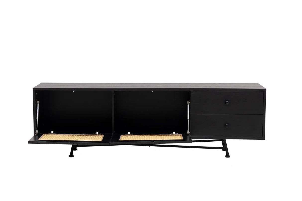 Comodă TV Nala 180, Negru, 180x40x55 cm