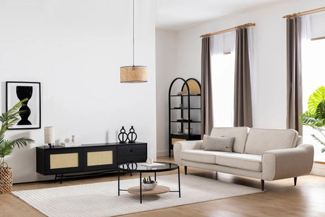 Comodă TV Nala 180, Negru, 180x40x55 cm