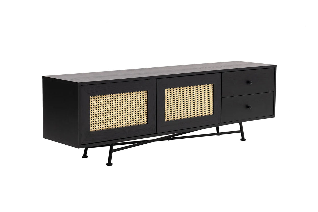 Comodă TV Nala 180, Negru, 180x40x55 cm