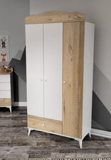 Dulap Copii Sansa, Stejar - Alb, Diverse dimensiuni - 90x40x184 cm | SKU: 142NPG1202 | Dulap Copii Sansa, Stejar - Alb, varianta 90x40x184 cm, produs pentru amenajarea locuinței, disponibil online în România la CasaMob