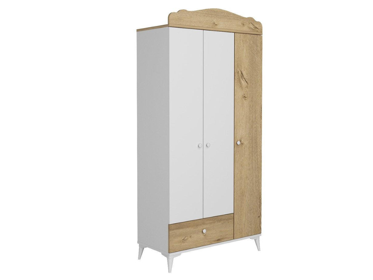 Dulap Copii Sansa, Stejar - Alb, Diverse dimensiuni - 90x40x184 cm | SKU: 142NPG1202 | Dulap Copii Sansa, Stejar - Alb, varianta 90x40x184 cm, produs pentru amenajarea locuinței, disponibil online în România la CasaMob