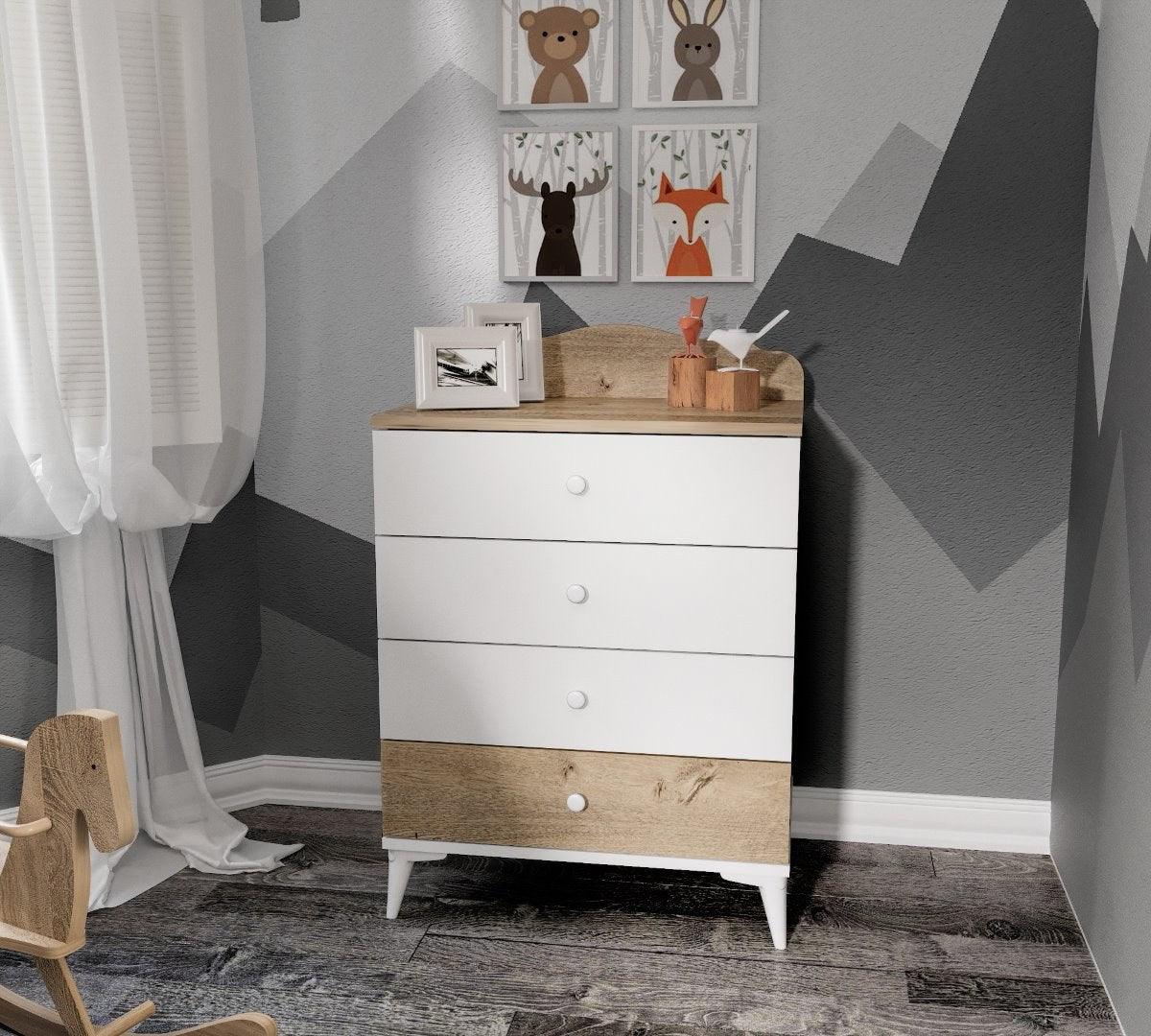 Dulap Copii Sansa, Stejar - Alb, Diverse dimensiuni - 65x40x84 cm | SKU: 142NPG1204 | Dulap Copii Sansa, Stejar - Alb, varianta 65x40x84 cm, produs pentru amenajarea locuinței, disponibil online în România la CasaMob