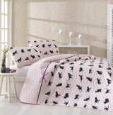 Set Lenjerie Cats, Pudră - Negru - Fucsia, Diverse dimensiuni - 200x220 cm | SKU: 143EPJ9493 | Set Lenjerie Cats, Pudră - Negru - Fucsia, varianta 200x220 cm, produs pentru amenajarea locuinței, disponibil online în România la CasaMob