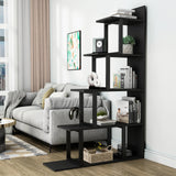Bibliotecă Step, Antracit - Negru, 100x30x164 cm
