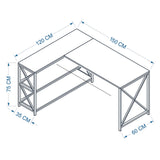 Birou Flexy L, Diverse culori, 150x120x75 cm - Maro - Negru | SKU: 145NDC1159 | Birou Flexy L, 150x120x75 cm, varianta Maro - Negru, produs pentru amenajarea locuinței, disponibil online în România la CasaMob