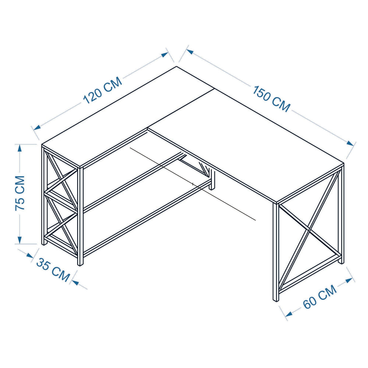Birou Flexy L, Diverse culori, 150x120x75 cm - Alb | SKU: 145NDC1160 | Birou Flexy L, 150x120x75 cm, varianta Alb, produs pentru amenajarea locuinței, disponibil online în România la CasaMob