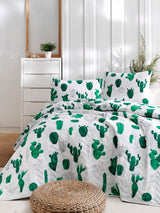 Set Lenjerie Kaktüs, Alb - Verde, Diverse configurații, Diverse dimensiuni - 200x220 cm - 3 bucăți | SKU: 162ELR9431 | Set Lenjerie Kaktüs, Alb - Verde, varianta 200x220 cm - 3 bucăți, produs pentru amenajarea locuinței, disponibil online în România la CasaMob