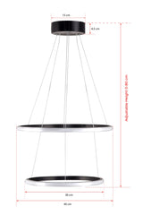 Lustră Leonis Black-Yellow Light, Negru
