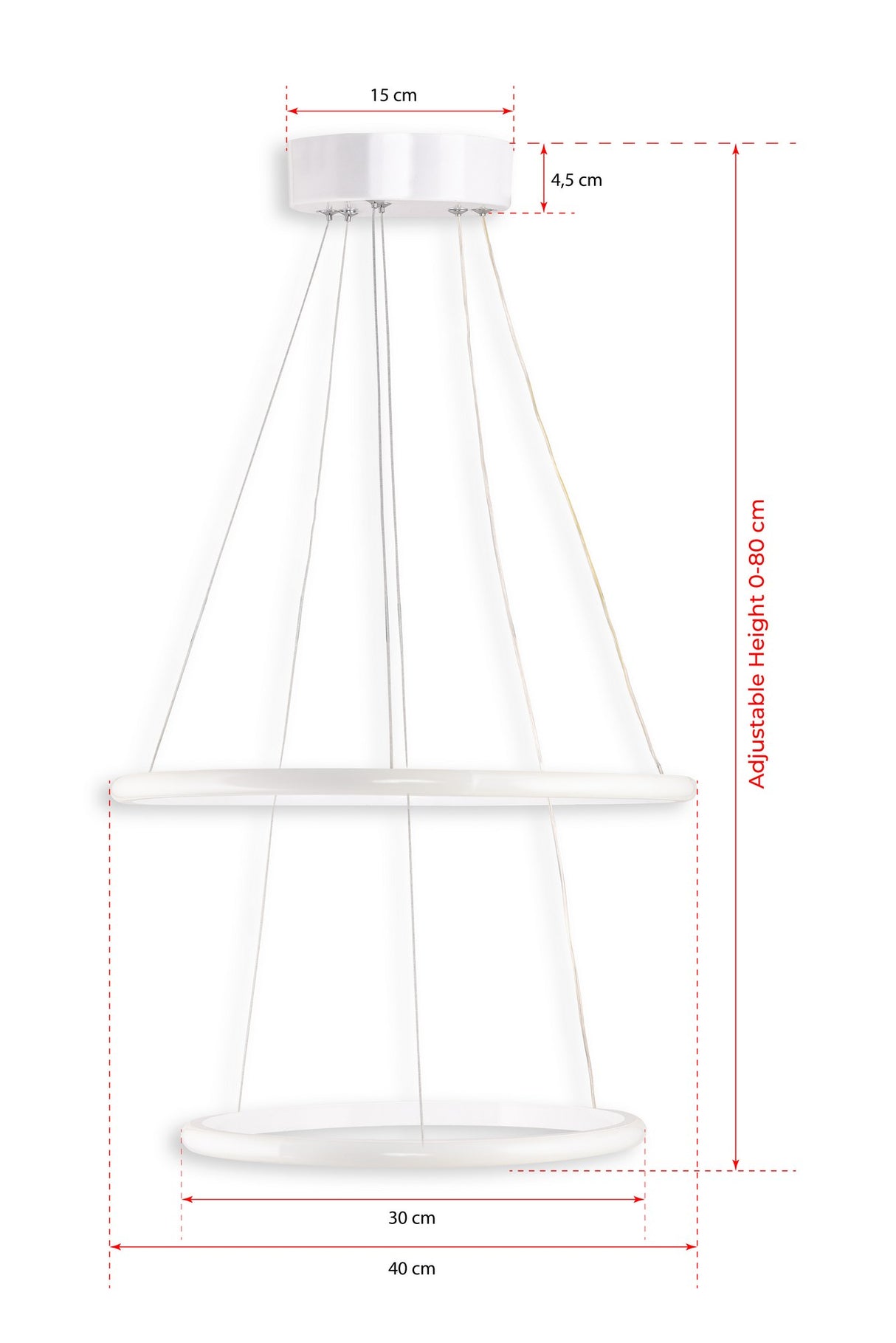 Lustră Leonis White-Yellow Light, Alb