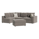 Canapea reversibila London stofa gri perne, gri deschis, 296x246x95 cm
