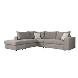 Canapea reversibila London stofa gri perne, gri deschis, 296x246x95 cm