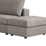 Canapea reversibila London stofa gri perne, gri deschis, 296x246x95 cm