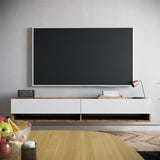 Comoda TV de perete Handra cu raft ,  antracit-stejar 180x32x30cm - Comoda TV de perete Handra cu raft ,  antracit-stejar 180x32x30cm