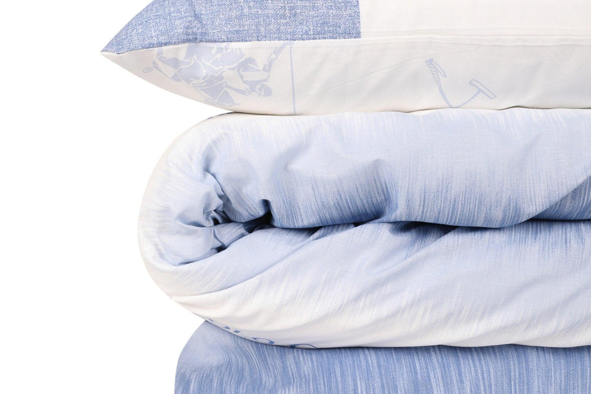 240x260 cm - 4 bucăți | SKU: 176BHP2238 | Set Lenjerie BHPC 030, Albastru - Alb - Gri, varianta 240x260 cm - 4 bucăți, produs pentru amenajarea locuinței, disponibil online în România la CasaMob