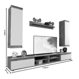Comoda TV Sandro  nuc-alb 175x37x160cm