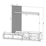 Set mobilă sufragerie Eviora, Maro, 235x40x209 cm