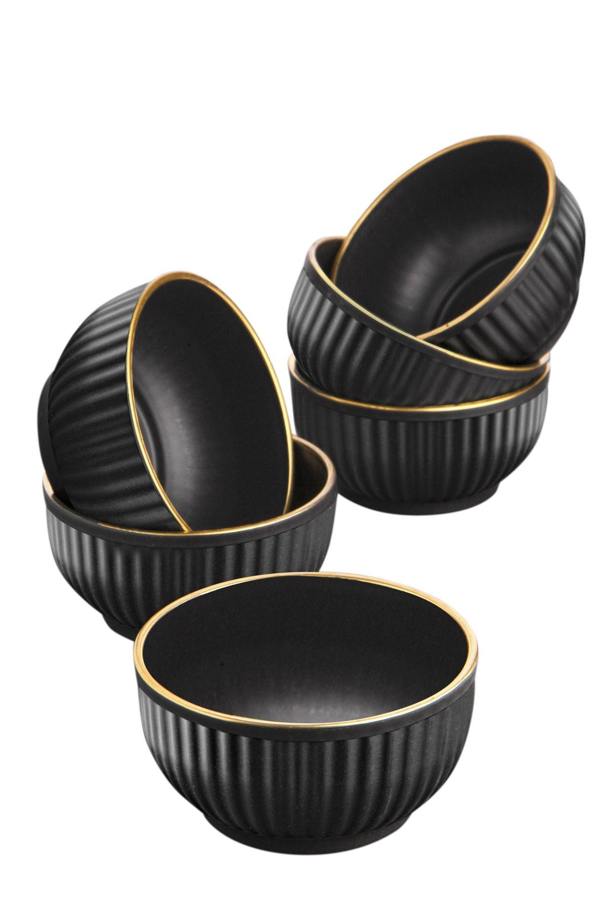 Set 6 boluri, Negru, 250 cc