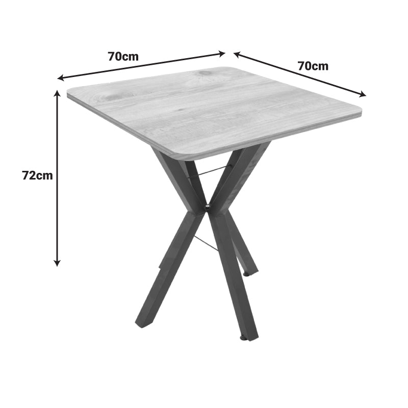 Masă dining Arenya, Metal, Natural, 70x70x72 cm