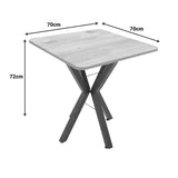 Masă dining Arenya, Metal, Natural, 70x70x72 cm