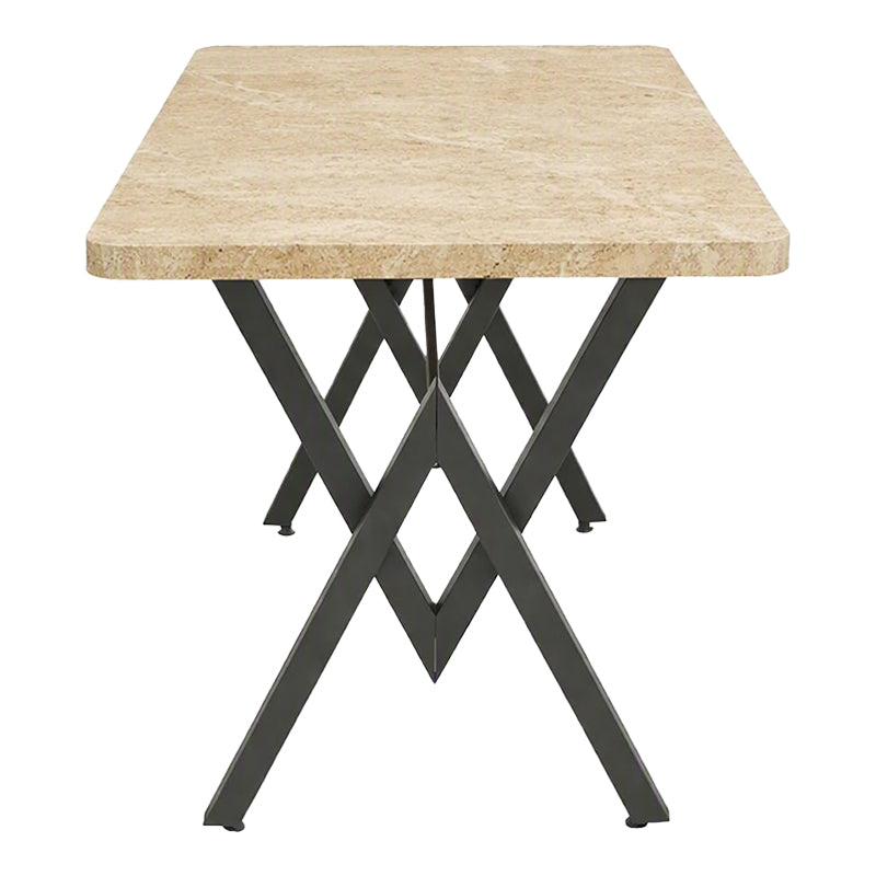 Travertin-Negru | SKU: 197-000344 | Masă dining Vertex, Lemn și metal, 110x70x72 cm, varianta Travertin-Negru, produs pentru amenajarea locuinței, disponibil online în România la CasaMob