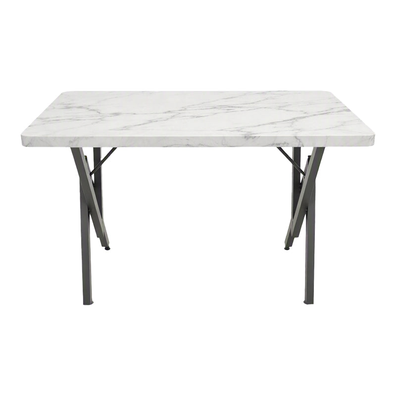 Alb-Marmură-Negru | SKU: 197-000345 | Masă dining Vertex, Lemn și metal, 110x70x72 cm, varianta Alb-Marmură-Negru, produs pentru amenajarea locuinței, disponibil online în România la CasaMob