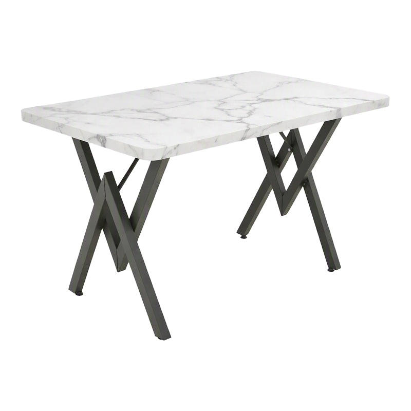 Alb-Marmură-Negru | SKU: 197-000345 | Masă dining Vertex, Lemn și metal, 110x70x72 cm, varianta Alb-Marmură-Negru, produs pentru amenajarea locuinței, disponibil online în România la CasaMob