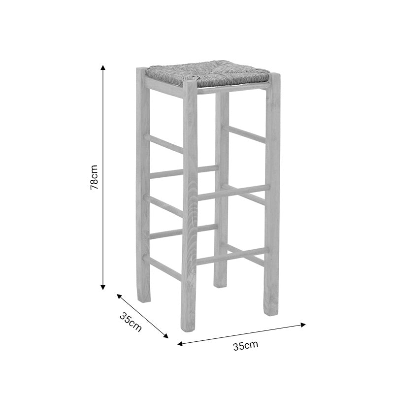 Taburet pentru cafenea fara latime cu covor Bodier-Charchie I din lemn de nuc de la  35x35x78cm