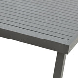Masă de sufragerie Naoki-Kliton I set de 5 aluminiu antracit si ratan pe negru de negru 150x80x74cm