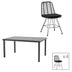 Masă de sufragerie Naoki-Kliton I set de 5 aluminiu antracit si ratan pe negru de negru 150x80x74cm