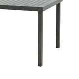 Masă de sufragerie Naoki-Kliton II set de 7 din aluminiu antracit si pe rattan neagra 150x80x74cm