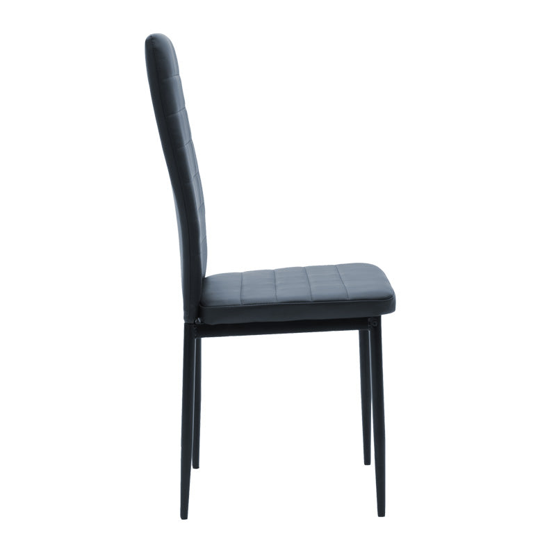 Set de Masa din sticla transparenta Quana-Parker cu 5 piese, picioare  neagra, 120x70x75cm