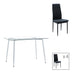 Set de Masa din sticla transparenta Quana-Parker cu 5 piese, picioare  neagra, 120x70x75cm