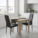 Set de Masa pentru sufragerie format 3 piese Manka-Parker, facut, neagra-sonoma 80x80x77 cm