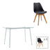 Set de sufragerie Quana-Gaston, 5 piese, Negru, 120x70x75 cm