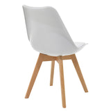 Set de sufragerie 5 bucati cu blat de sticla Quana-Gaston, Stil Modern, Sticla 8mm Transparent/ Alb, 120x70x75cm.