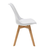 Set de sufragerie 5 bucati cu blat de sticla Quana-Gaston, Stil Modern, Sticla 8mm Transparent/ Alb, 120x70x75cm.