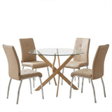 Set masă și scaune Antoro-Ariadne, 5 piese, Diverse culori, Ø100x75 cm - Mocha | SKU: 200-001570 | Set masă și scaune Antoro-Ariadne, 5 piese, Ø100x75 cm, varianta Mocha, produs pentru amenajarea locuinței, disponibil online în România la CasaMob