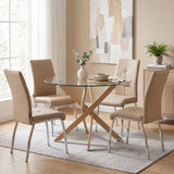 Set masă și scaune Antoro-Ariadne, 5 piese, Diverse culori, Ø100x75 cm - Mocha | SKU: 200-001570 | Set masă și scaune Antoro-Ariadne, 5 piese, Ø100x75 cm, varianta Mocha, produs pentru amenajarea locuinței, disponibil online în România la CasaMob