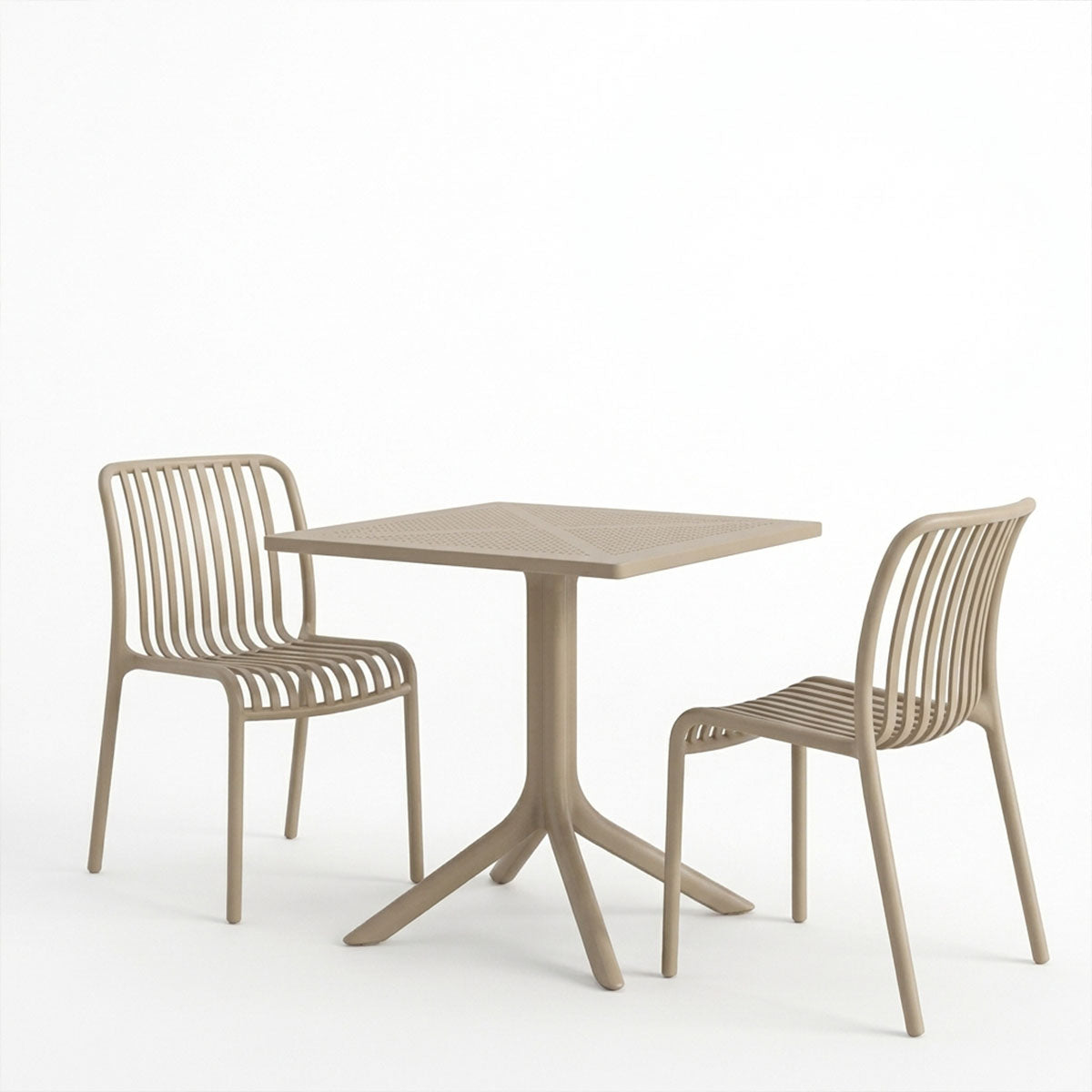 Set grădină Zoi-Groovy, 3 piese, cu scaune, Cappuccino, 80x80x74 cm