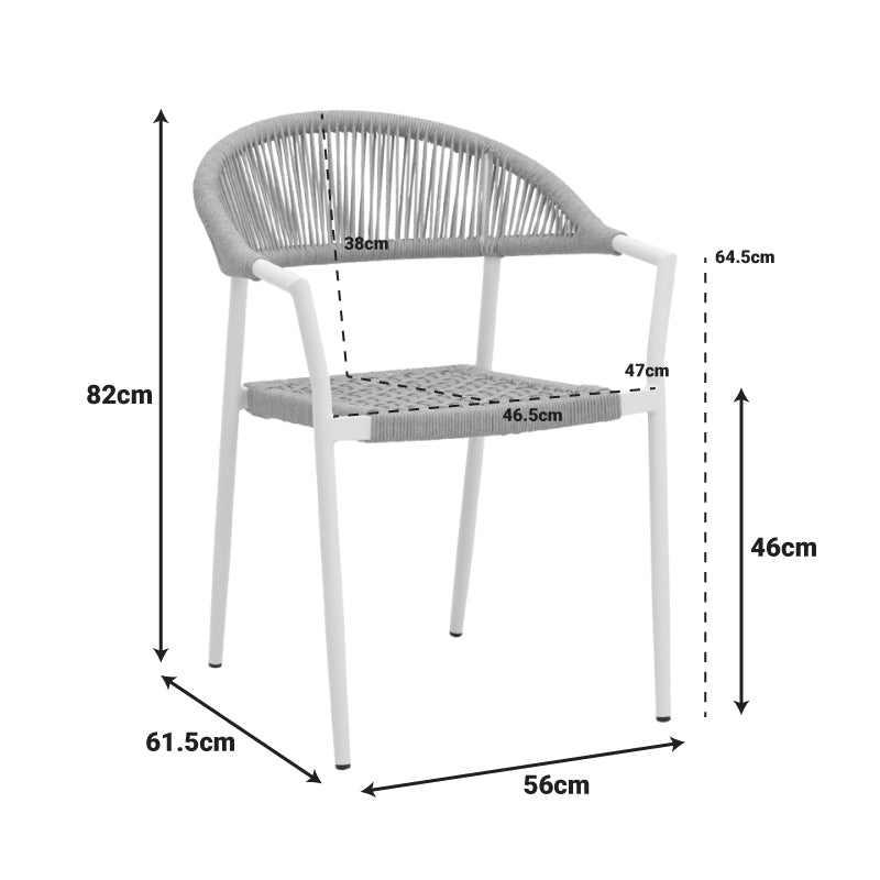 Set grădină Dagyn Ammos, Aluminiu, Alb, 240x90x76 cm