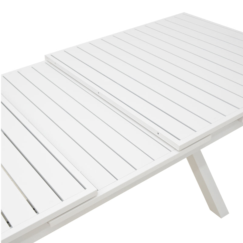 Set grădină Dagyn Savor, Aluminiu, Alb, 240x90x76 cm