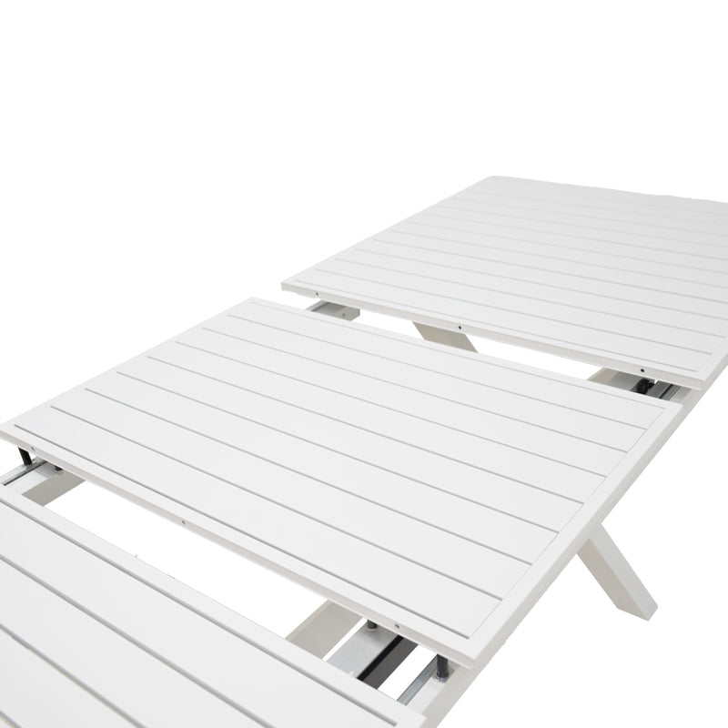 Set grădină Dagyn Savor, Aluminiu, Alb, 240x90x76 cm