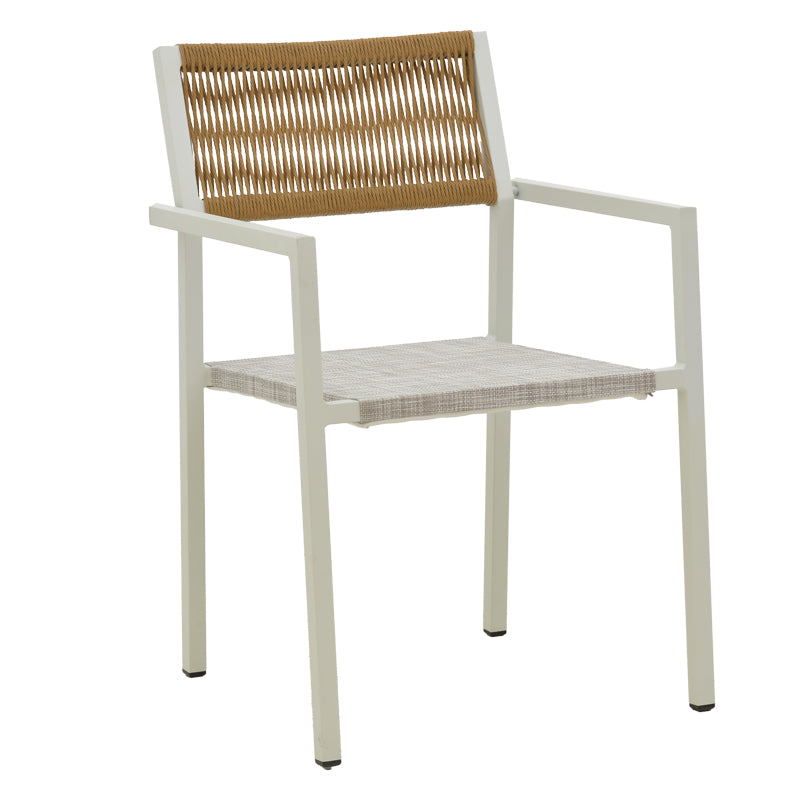 Set grădină Dagyn Savor, Aluminiu, Alb, 240x90x76 cm