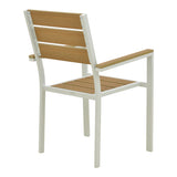 Set grădină Dagyn Breze, Placaj, Alb, 240x90x76 cm